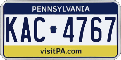 PA license plate KAC4767