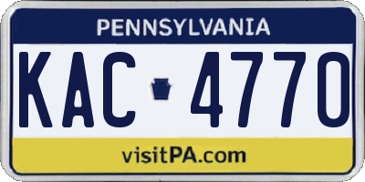 PA license plate KAC4770
