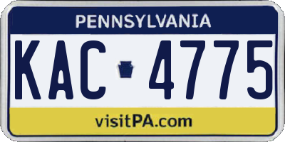 PA license plate KAC4775