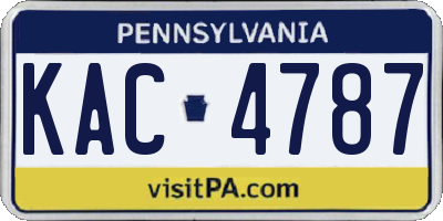 PA license plate KAC4787