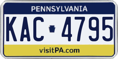 PA license plate KAC4795
