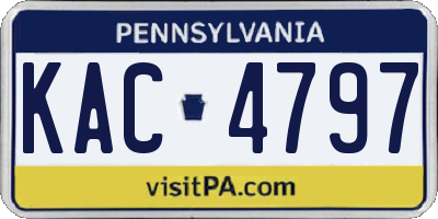 PA license plate KAC4797