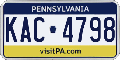 PA license plate KAC4798