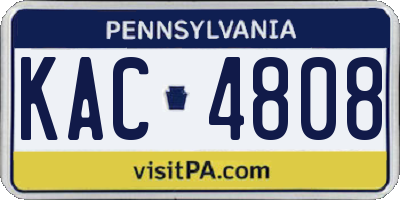 PA license plate KAC4808