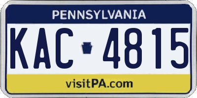 PA license plate KAC4815