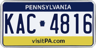 PA license plate KAC4816
