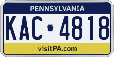 PA license plate KAC4818