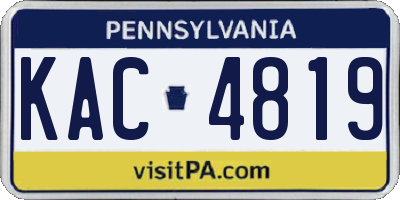 PA license plate KAC4819