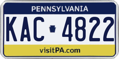 PA license plate KAC4822