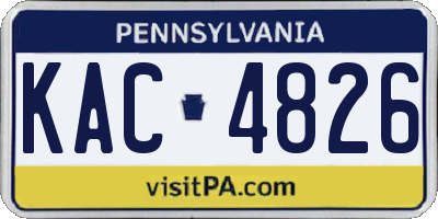 PA license plate KAC4826