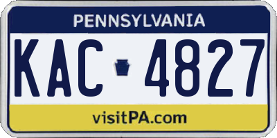 PA license plate KAC4827