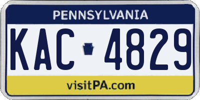 PA license plate KAC4829
