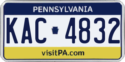 PA license plate KAC4832