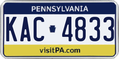 PA license plate KAC4833