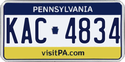 PA license plate KAC4834