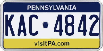 PA license plate KAC4842