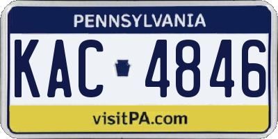 PA license plate KAC4846
