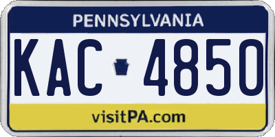 PA license plate KAC4850