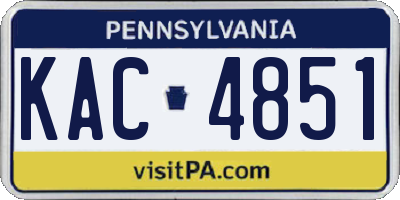 PA license plate KAC4851