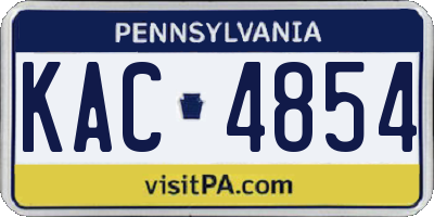 PA license plate KAC4854