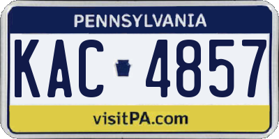PA license plate KAC4857