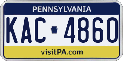 PA license plate KAC4860