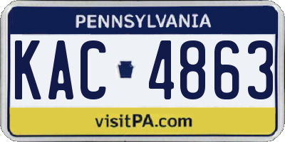PA license plate KAC4863