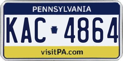 PA license plate KAC4864