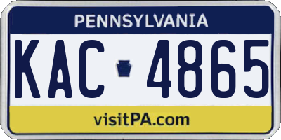 PA license plate KAC4865