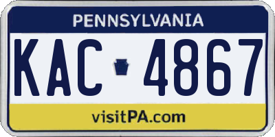PA license plate KAC4867