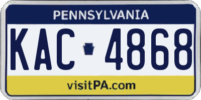 PA license plate KAC4868
