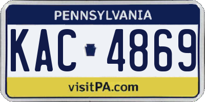 PA license plate KAC4869