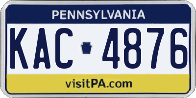 PA license plate KAC4876