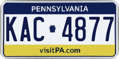 PA license plate KAC4877