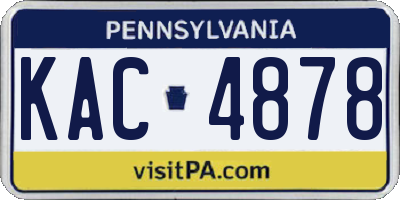 PA license plate KAC4878