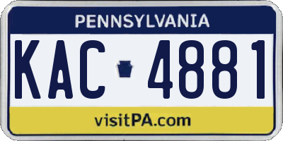 PA license plate KAC4881