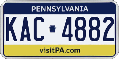 PA license plate KAC4882