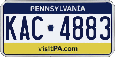 PA license plate KAC4883