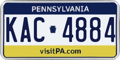 PA license plate KAC4884