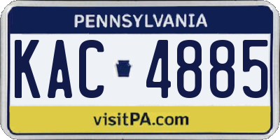 PA license plate KAC4885