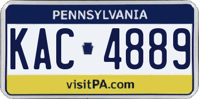 PA license plate KAC4889