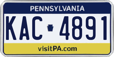 PA license plate KAC4891