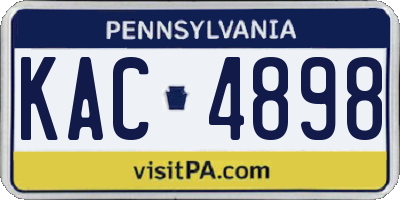 PA license plate KAC4898