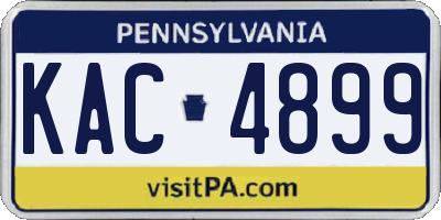 PA license plate KAC4899