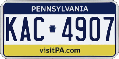 PA license plate KAC4907
