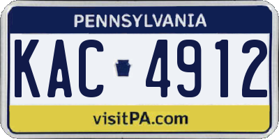 PA license plate KAC4912