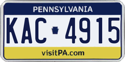 PA license plate KAC4915