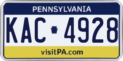 PA license plate KAC4928