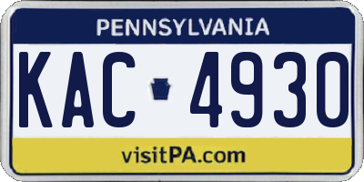 PA license plate KAC4930