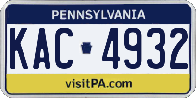 PA license plate KAC4932